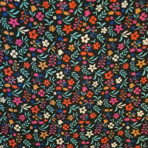 Molly Bracken Ditzy Floral Print  Shift Mini Dress Bell Sleeve Back Neck Tie M - Picture 5 of 15